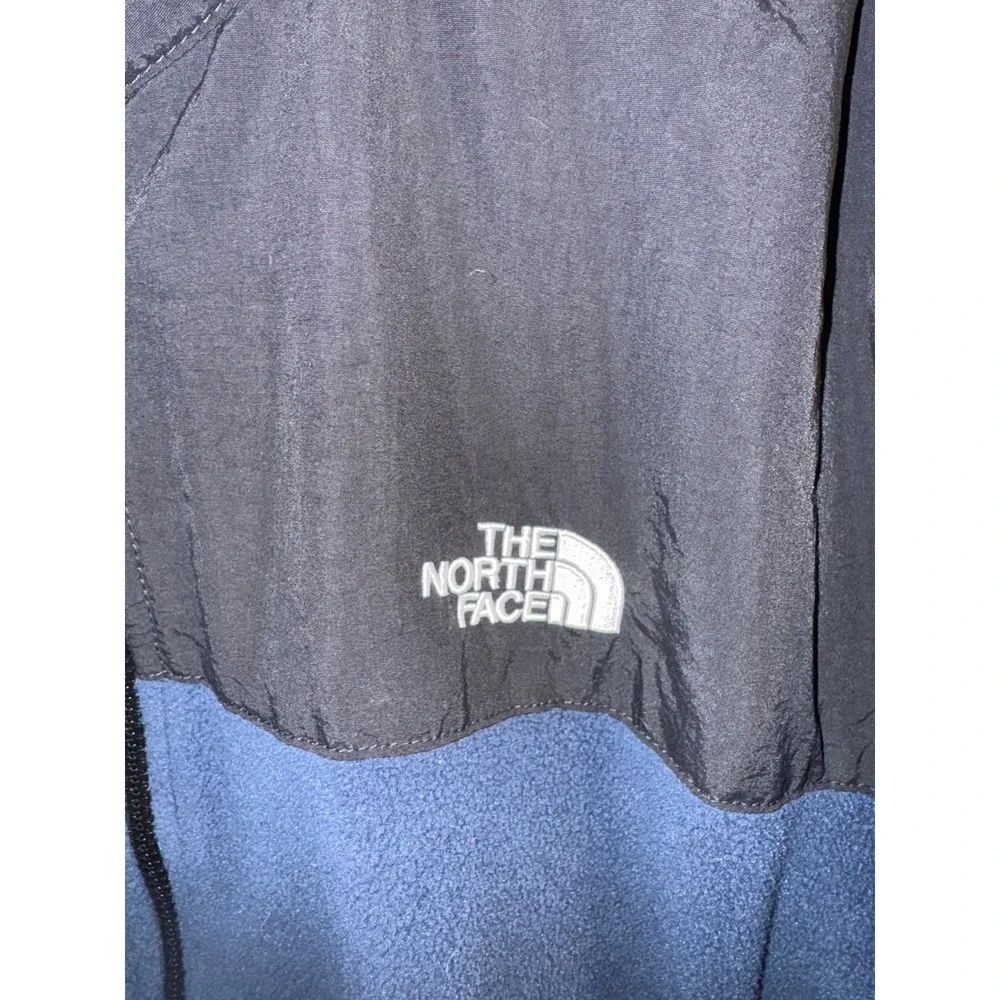 The North Face Jacket Men's Large blue black Polartec Fleece Zip Outdoor coat
